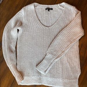 V-neck linen sweater